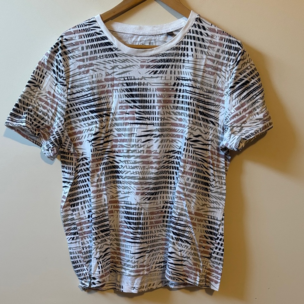 Ike Behar White and Black Patterned Men's Shirt